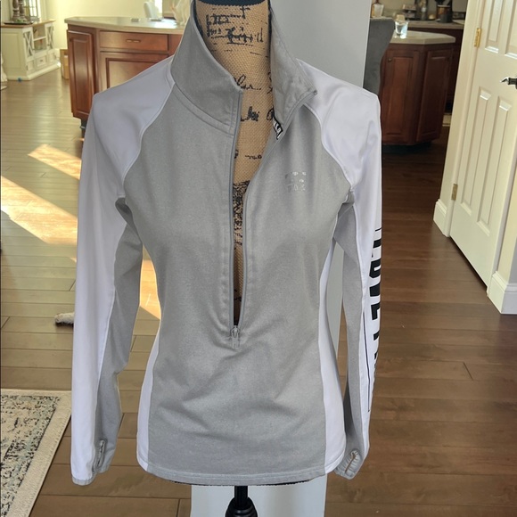 PINK Victoria's Secret Women's Gray and White Quarter-Zip Top small - Picture 7 of 8